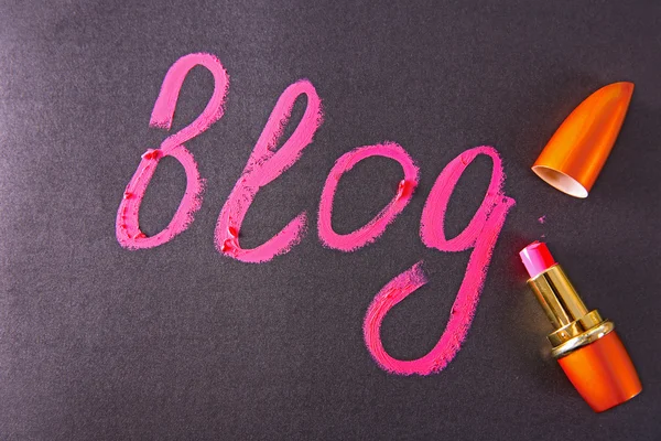 Word Blog written in lipstick.
