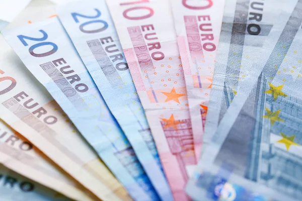 Set van verschillende eurobankbiljetten — Stockfoto