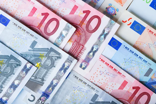 Conjunto de diferentes billetes en euros — Foto de Stock