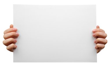 boş sayfa tutan eller 