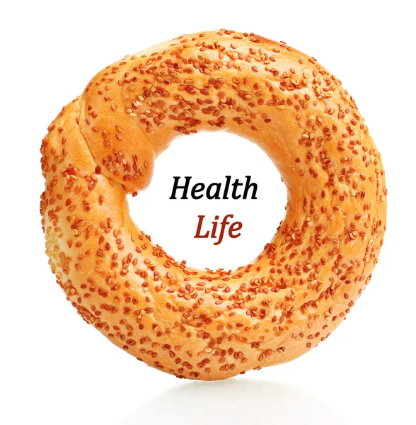 Delicious bagel with sesame seeds — Stock Photo, Image