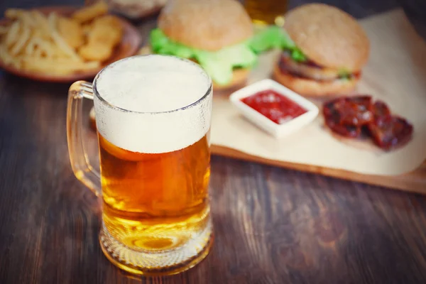 Glass mug of light beer — Stock Photo, Image