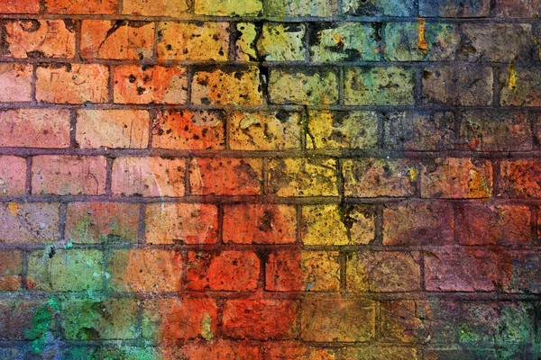 Красочная кирпичная стена — стоковое фото
