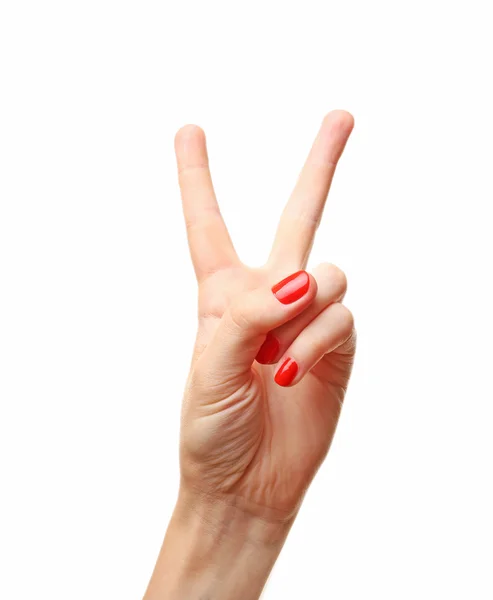 Woman hand making sign — Stock Photo, Image