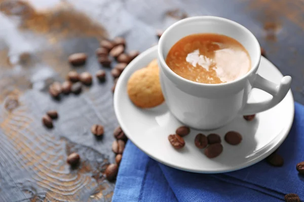 Cup of coffee on gray — Stock Photo, Image