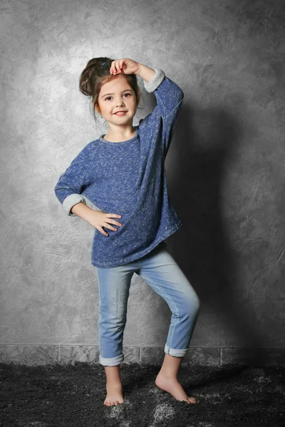 Malá módní kluk holka — Stock fotografie