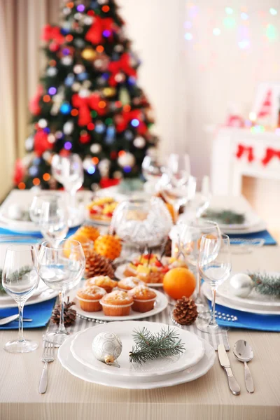 Table setting for Christmas — Stock Photo, Image