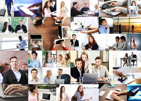 People Work Office Communication Networking Technology Content — Stock Photo, Image