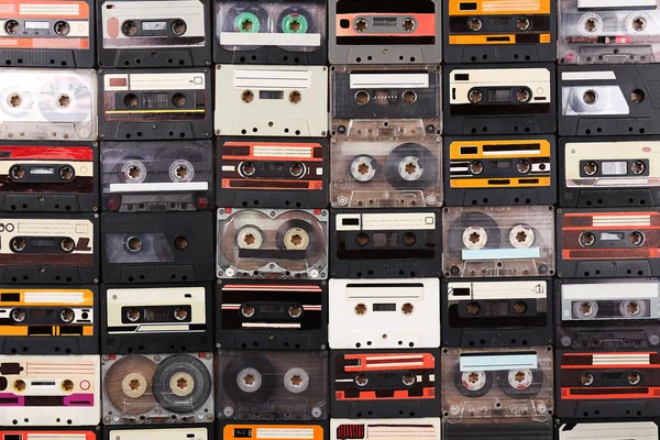 Collection of audio cassettes. — Stock Photo, Image