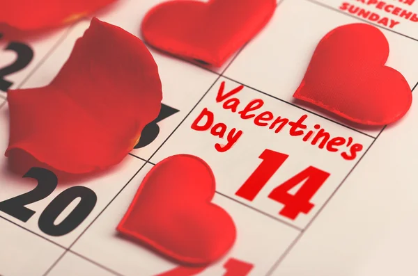 Calendario con fecha del 14 de febrero — Foto de Stock