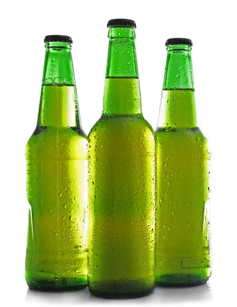 Bottles with fresh beer — Stock Photo, Image