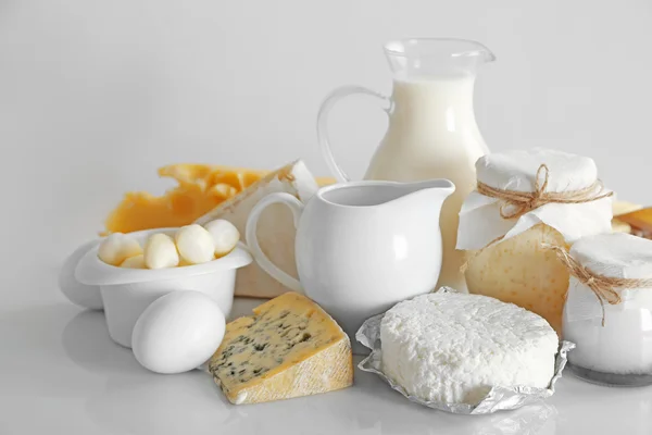 Sada čerstvých mléčných výrobků — Stock fotografie