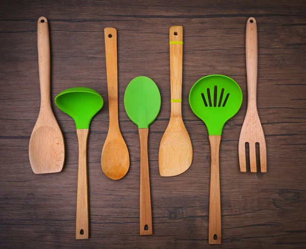 Set of wooden utensils — Stock Photo, Image