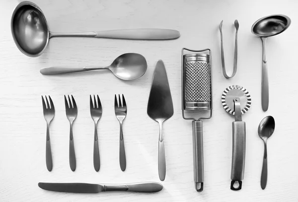 Cutlery set, top view — Stock Photo, Image