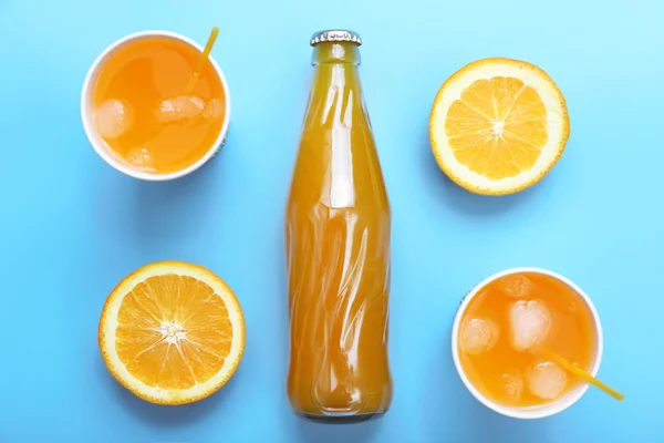 Orange dricka med is — Stockfoto