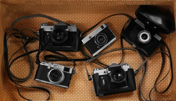 Staré retro fotoaparáty — Stock fotografie