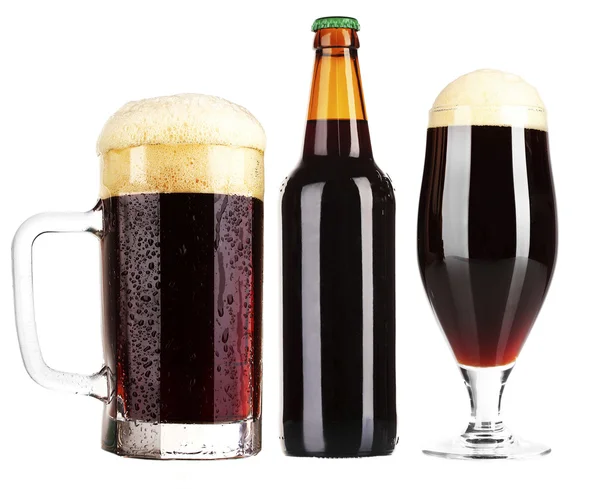 Olika typer av mörkt öl — Stockfoto