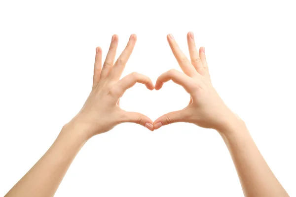 Женские руки в форме сердца — стоковое фото