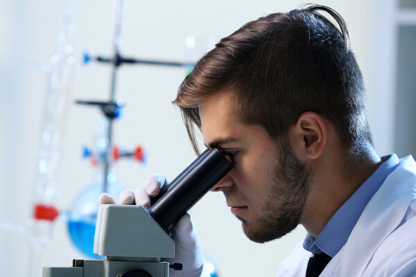 Clinician studying chemical element