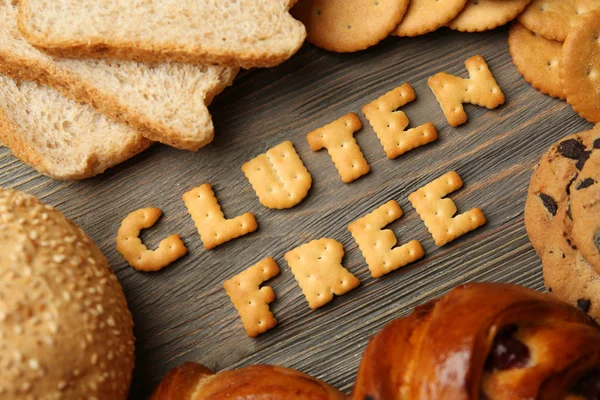 Gluten vrije tekst en bakkerij — Stockfoto