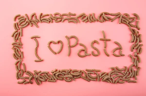 I love pasta inscription — Stock Photo, Image