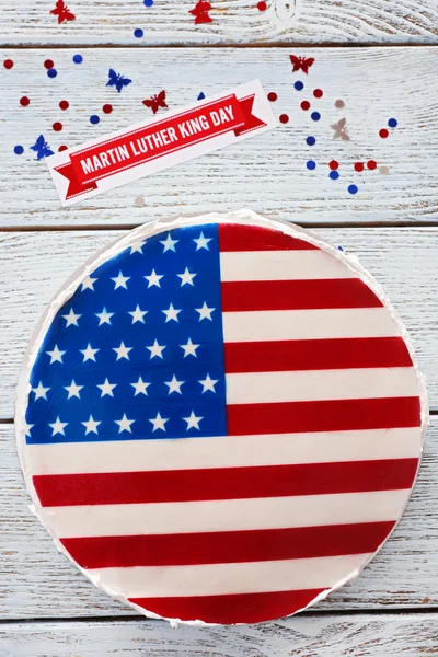 Amerikansk flagga tårta — Stockfoto