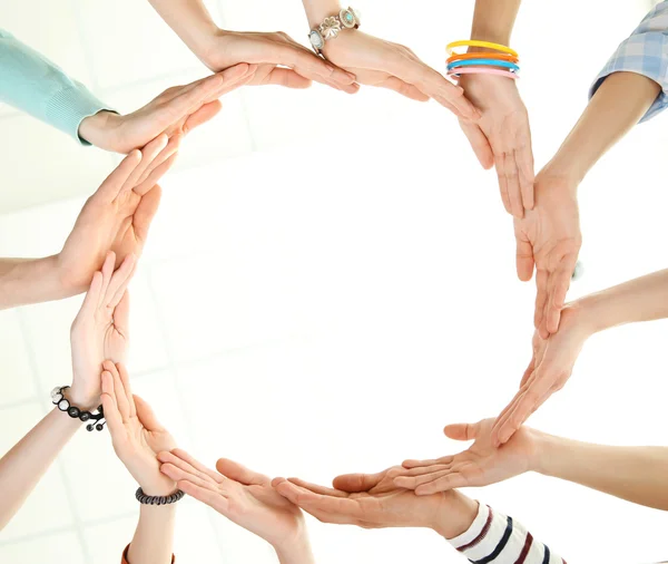 Group of people hands together — Stock Photo, Image