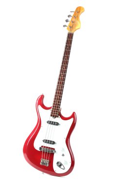 elektro gitar üzerinde beyaz