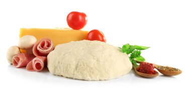 Taze hamur ve pizza için farklı malzemeler