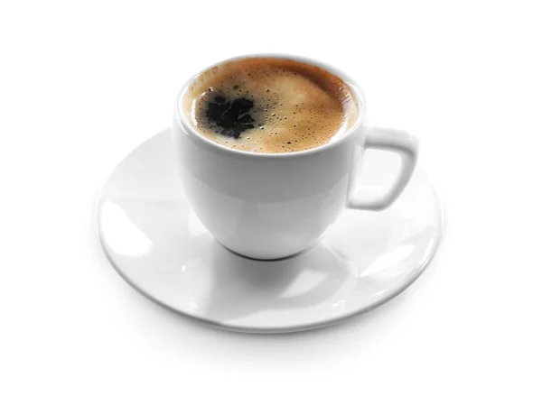 Cup of coffee on gray — Stock Photo, Image