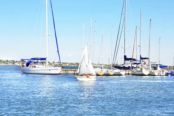 Beautiful boat on calm sea — Stock Photo, Image