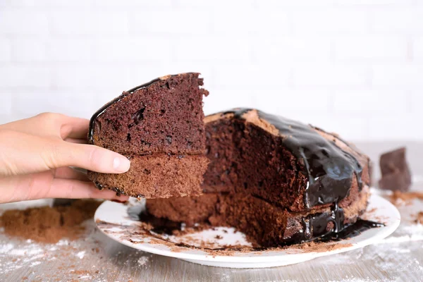 Torta de chocolate caseira — Fotografia de Stock