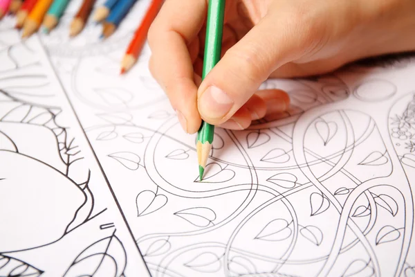 Adult antistress colouring book — Stock Photo, Image