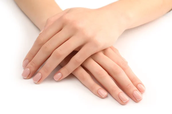 Mani di donna con bella manicure — Foto Stock