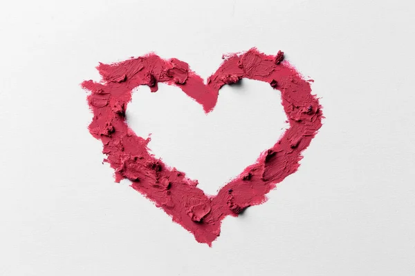 Rossetto spalmato a forma di cuore — Foto Stock