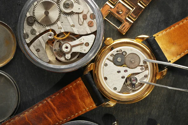 Meccanismo di orologio retrò — Foto Stock