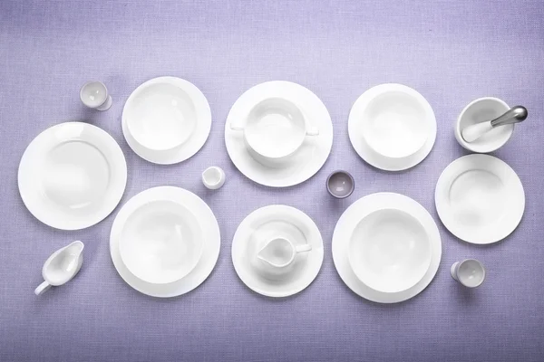 Prázdné bílé nádobí — Stock fotografie