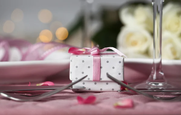 Table setting for . St. Valentines Day — Stock Photo, Image