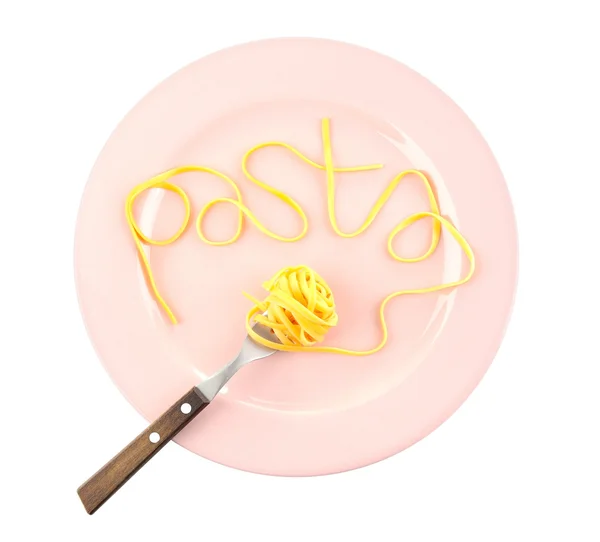 Palavra "Massa" feita de espaguete — Fotografia de Stock