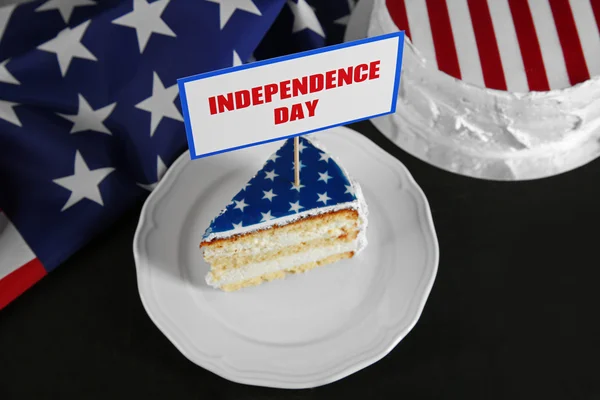 Шматок пирога з прапором США. — стокове фото