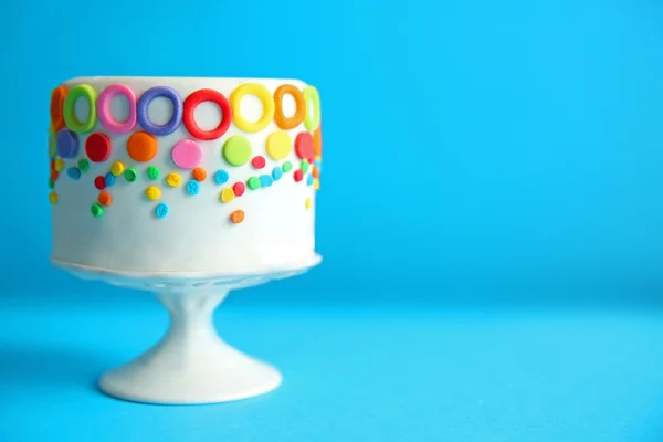 Birthday cake with colorful decorations — Stock Photo, Image