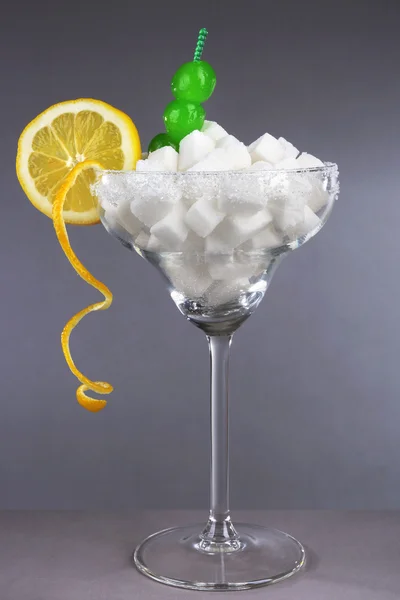 砂糖のいっぱい入ったグラス — ストック写真