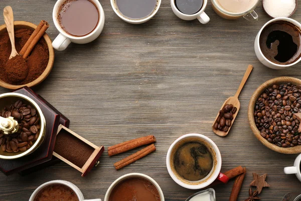 Delicious fresh coffee with spices — Stock Photo, Image