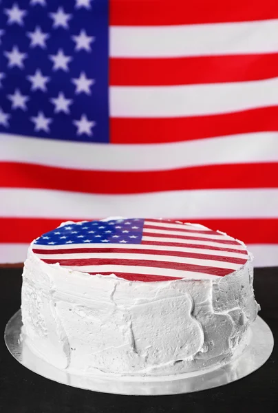美国国旗蛋糕 — 图库照片