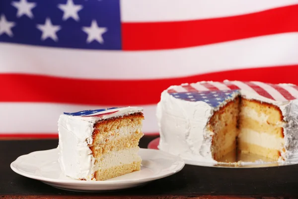 Amerikan bayrağı kek — Stok fotoğraf