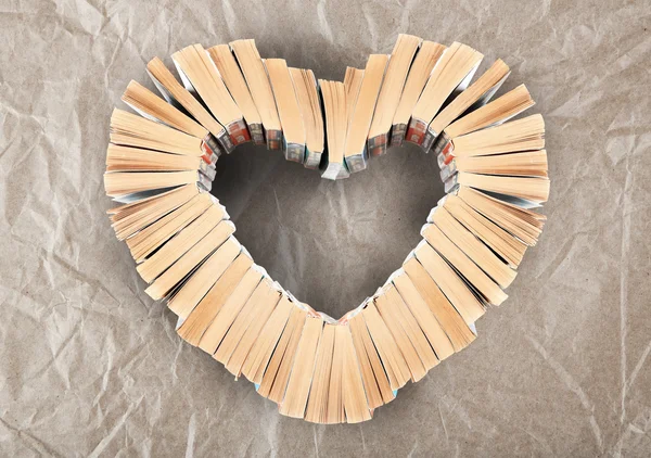 Heart of different books — Stock Photo, Image