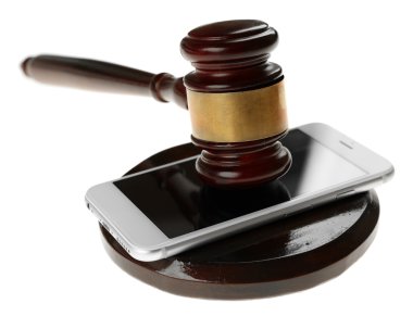 Tokmak ve izole smartphone 