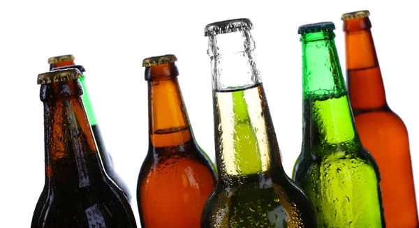 Bottiglie di birra isolate — Foto Stock