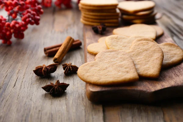 Biscotti a forma di cuore — Foto Stock