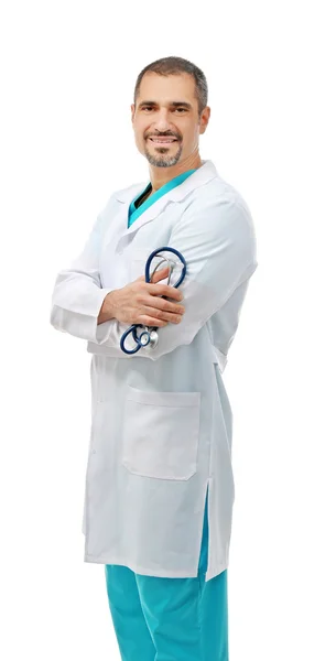 Portrait Doctor Isolated White Background — Stock Photo, Image